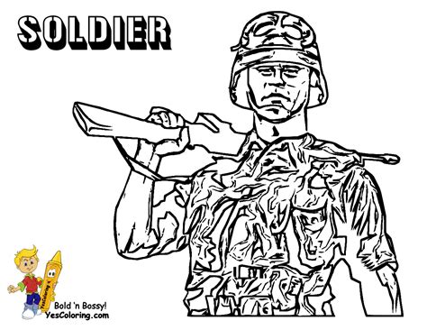 Army Soldier Coloring Page - Free Printable Coloring Sheet