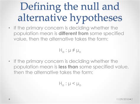 Defining The Null And Alternative Hypotheses Ppt Download