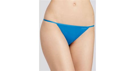 Calvin Klein Synthetic Bikini Sleek String D In Blue Lyst