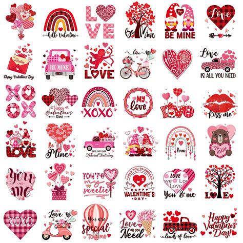 36 Sheets Valentine S Day Iron On Patches Clothing Iron On Transfers