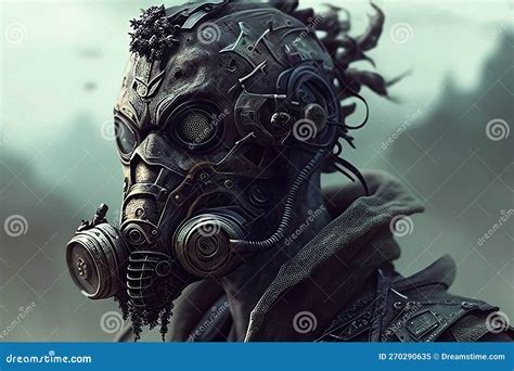 Mutant Cyborg in a Gas Mask, Generative Ai Stock Illustration - Illustration of future ...