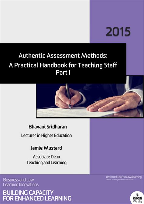 Pdf Authentic Assessment Methods A Practical Handbook For Teaching Staff Part I Deakin