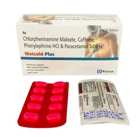 Chlorpheniramine Maleate Caffeine Phenylephrine HCl And Paracetamol