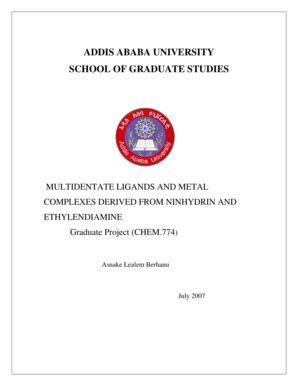 Fillable Online Etd Aau Edu MULTIDENTATE LIGANDS AND METAL COMPLEXES