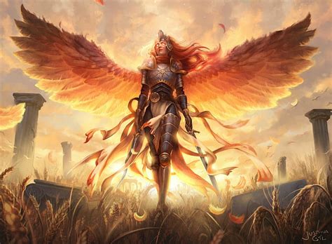 Angel Warrior Fantasy Warrior Angel Bow Abstract Arrow Hd