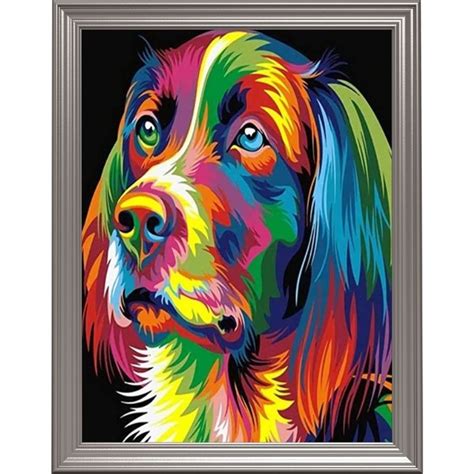 Broderie Diamant Chien Arc En Ciel Animaux Lartera