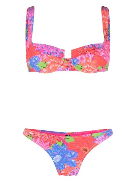 Reina Olga Brigette Floral Print Bikini Farfetch