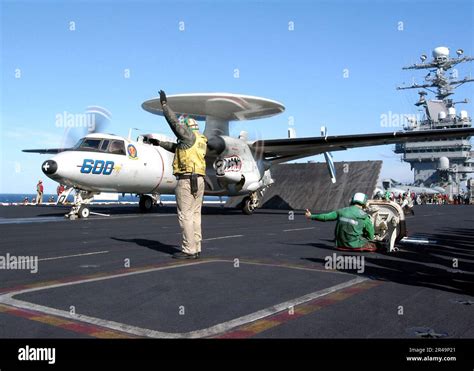 Us Navy Prepares An E C Hawkeye Assigned To The Bluetails Of Carrier