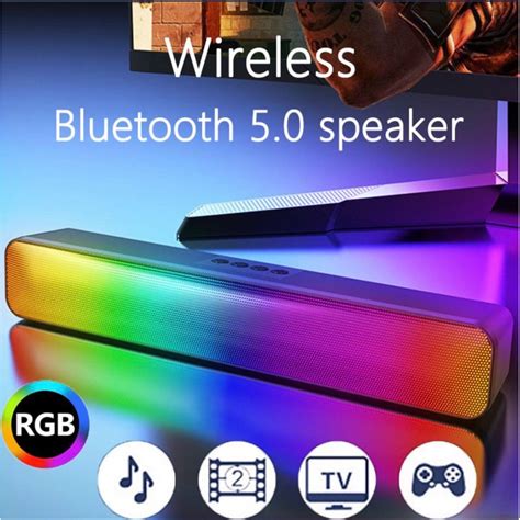 Jual Speaker Bluetooth Soundbar Rg 8 Colors Led Light Computer Tv Phone