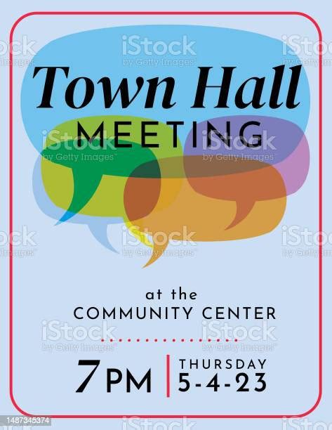 Town Hall Meeting Flyer Vector Illustration Stock Illustration