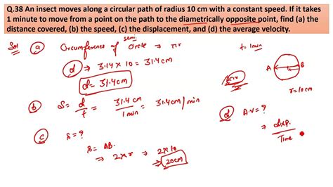 An Insect Moves Along A Circular Path Of Radius 10 Cm With A Constant