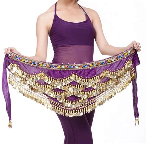 Belly Dance Costume Hip Scarf Skirt Bead Gold Coin Dancer Dancing Wrap Belt New Ebay