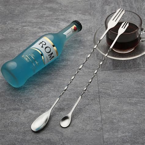 stainless steel bar spoon bar spoons twist neck barware mixing spoon