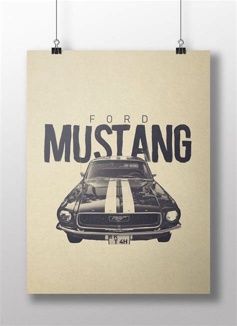 Ford Mustang Vintage Color Printable, DIGITAL DOWNLOAD, Mustang Poster ...