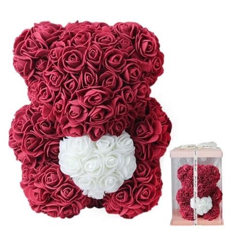 Chibi Enchanted Forever Rose Heart Teddy Bear Colors In