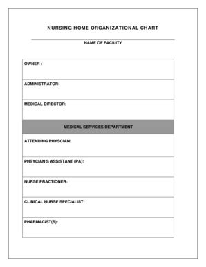 Fillable Online Ncdhhs Nursing Home Organizational Chart Nc