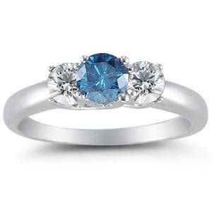 Blue Diamond Engagement Ring