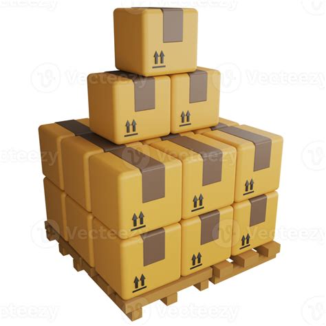 Stack Parcel Boxs On Pallet Clipart Flat Design Icon Isolated On