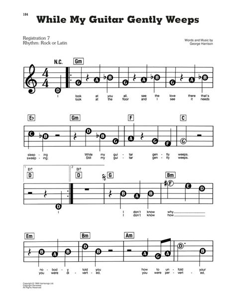 Sheet music, Guitar chords and lyrics, Pop sheet music