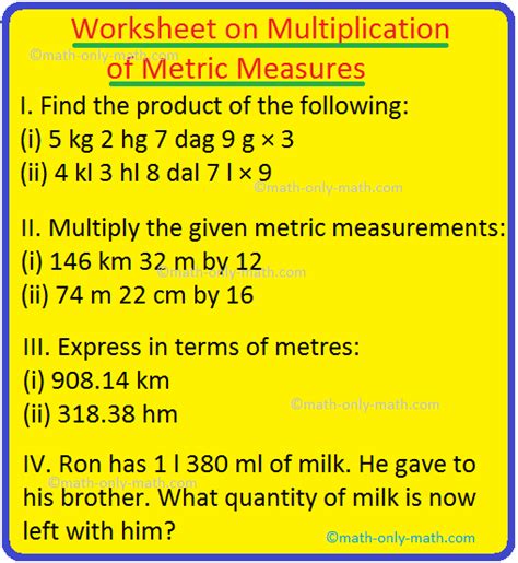 Units Of Mass And Weight Conversion Chart Metric And Customary Units