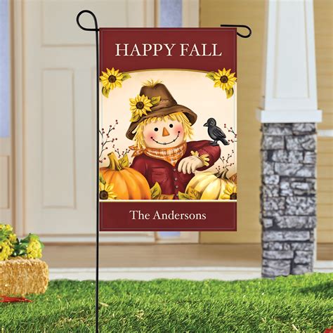 Personalized Autumn Scarecrow Garden Flag Collections Etc