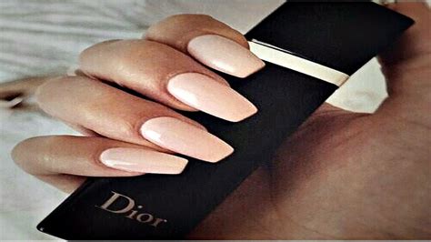 HOW TO Coffin Ballerina NUDE Nails YouTube