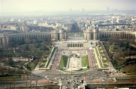 Jardins du Trocadéro from the Eiffel Tower Paris April 1970 Jardines