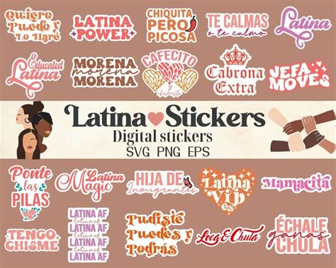 Latina Stickers Svg Png Bundle Chingona Sticker Svg Latina Etsy