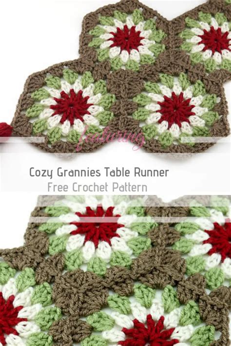 Festive Crochet Granny Square Table Runner Pattern With Pretty Tassels - Daily Crochet