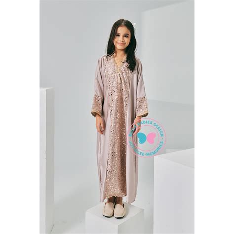 Eid Adha BBD Abaya Sequin Nude Black Shopee Malaysia