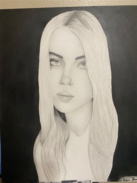 Billie Eilish Drawing Etsy