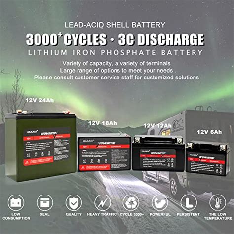 HAKADI Batterie Rechargeable LiFePO4 Au Lithium Fer Phosphate 12 V 12