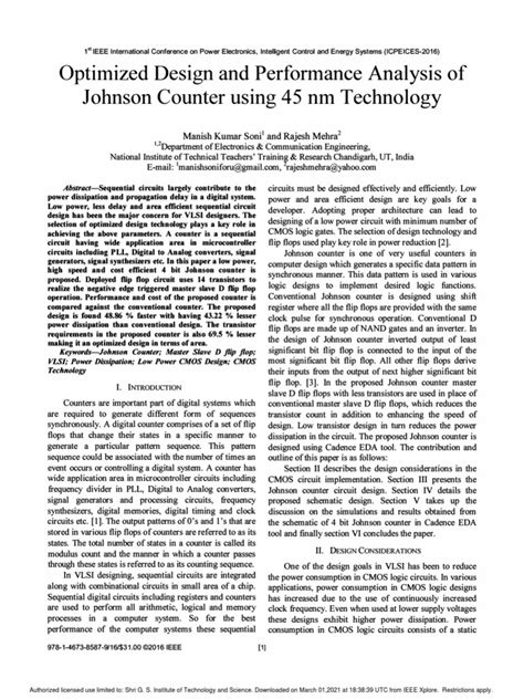 4 Bit Johnson Counter Pdf Logic Gate Digital Electronics