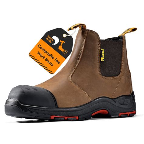 Safetoe Heavy Duty Mens Work Boots Composite Toe Cap Chelsea Safety