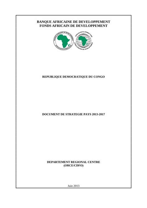 PDF BANQUE AFRICAINE DE DEVELOPPEMENT FONDS AFRICAIN DE Banque