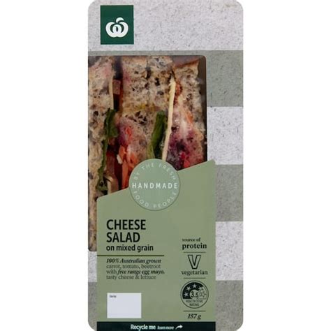 Woolworths Cheese Salad On Mixed Grain Sandwich Each Bunch