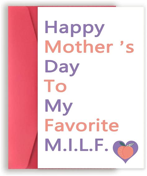 Vvooovv Funny Milf Mothers Day Card For Wife Sweet Milf Mothers Day Card From