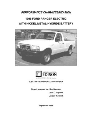 Fillable Online Eere Energy Ford Ranger Performance