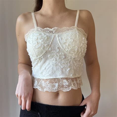 Pretty Coquette Y K Vintage Sheer Laced Mesh Cami Depop