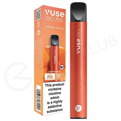 Creamy Peach Vuse Go 700 Disposable Vape 3 For 15