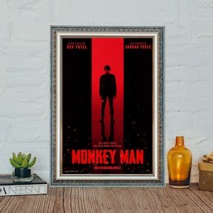 Monkey Man Movie Poster, Monkey Man 2024 Classic Vintage Poster, Canvas ...