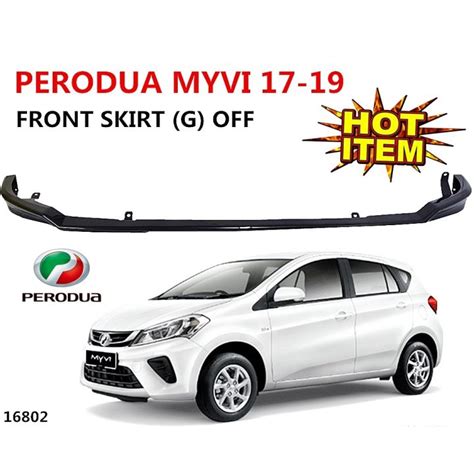 Myvi New Gear Up Front Skirt Lower Lip Bumper Spoiler Pu Depan