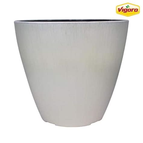 Vigoro In Osborn Large Beige Resin Planter In D X In H