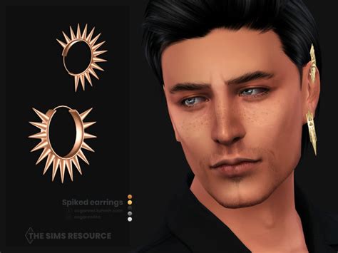 The Sims Resource Spiked Male Earrings Left