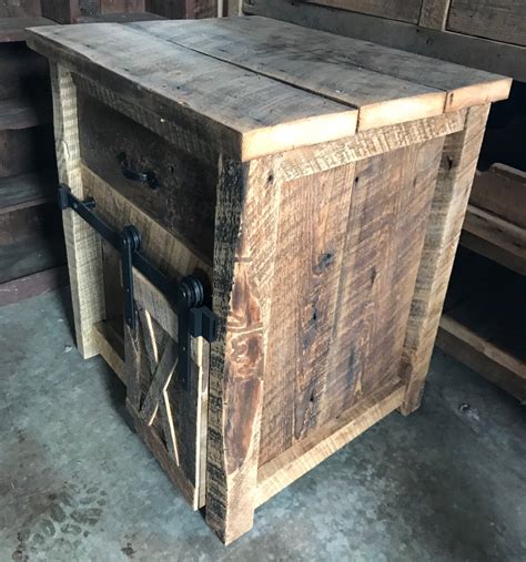 Reclaimed Rustic Barnwood Nightstand Nightstands Reclaimed Etsy