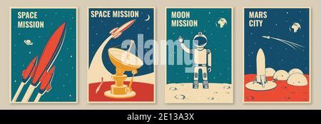 Affiches Banni Res D Pliants De Mission Spatiale Illustration