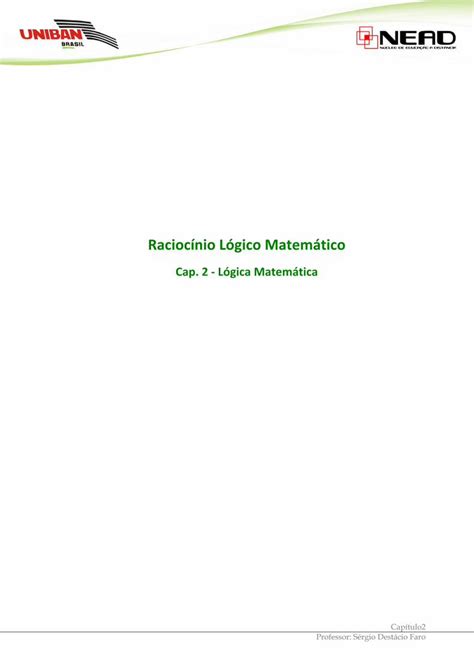 PDF Raciocínio Lógico Matemático MATEMATICANDO Raciocínio Lógico