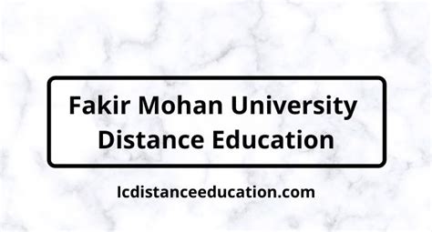 Fakir Mohan University Distance Education Admission ? | UG & PG Courses