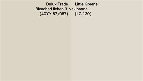 Dulux Trade Bleached Lichen 3 40yy 67087 Vs Little Greene Joanna Lg 130 Side By Side Comparison