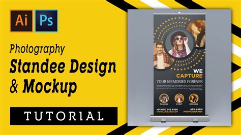 Roll Up Photography Standee Banner Design With Mockup In Adobe